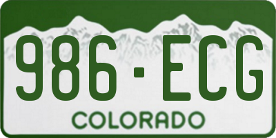 CO license plate 986ECG