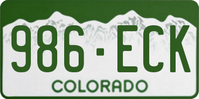 CO license plate 986ECK