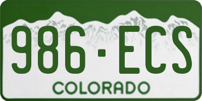 CO license plate 986ECS