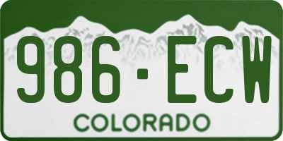 CO license plate 986ECW