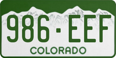 CO license plate 986EEF