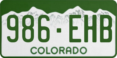 CO license plate 986EHB