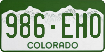 CO license plate 986EHO