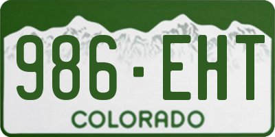 CO license plate 986EHT