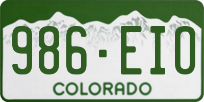 CO license plate 986EIO