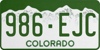 CO license plate 986EJC