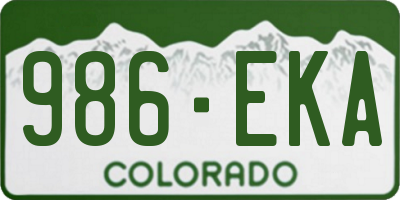 CO license plate 986EKA