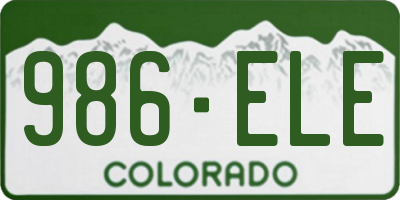 CO license plate 986ELE