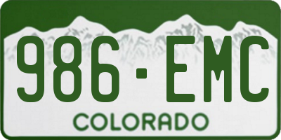 CO license plate 986EMC