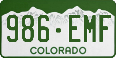 CO license plate 986EMF