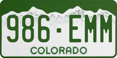 CO license plate 986EMM