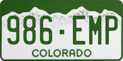 CO license plate 986EMP
