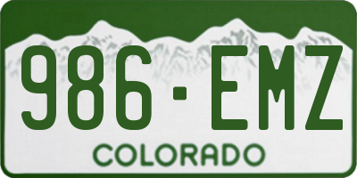 CO license plate 986EMZ