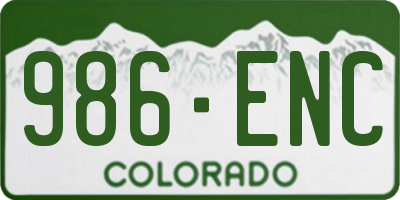 CO license plate 986ENC