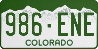 CO license plate 986ENE