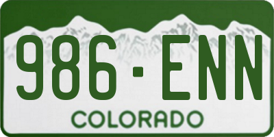CO license plate 986ENN
