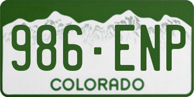 CO license plate 986ENP