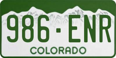 CO license plate 986ENR