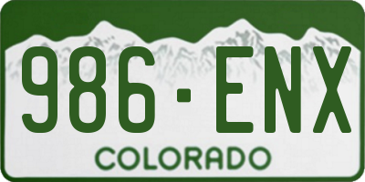 CO license plate 986ENX