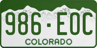 CO license plate 986EOC