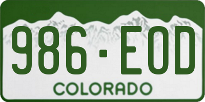 CO license plate 986EOD