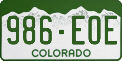 CO license plate 986EOE