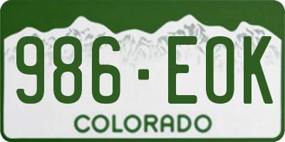 CO license plate 986EOK