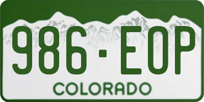 CO license plate 986EOP