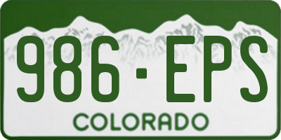 CO license plate 986EPS