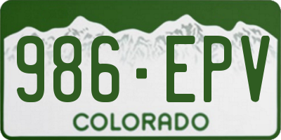 CO license plate 986EPV