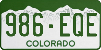CO license plate 986EQE