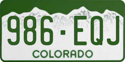 CO license plate 986EQJ