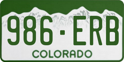 CO license plate 986ERB