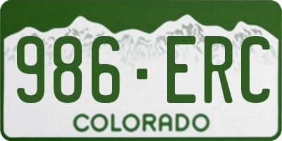 CO license plate 986ERC