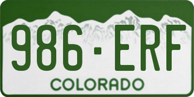 CO license plate 986ERF