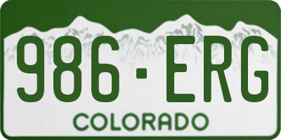 CO license plate 986ERG