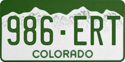 CO license plate 986ERT
