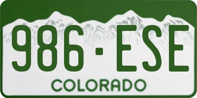 CO license plate 986ESE