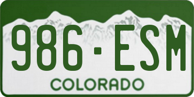 CO license plate 986ESM