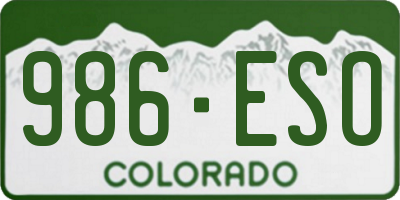 CO license plate 986ESO
