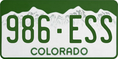 CO license plate 986ESS