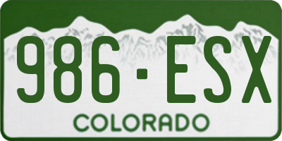 CO license plate 986ESX
