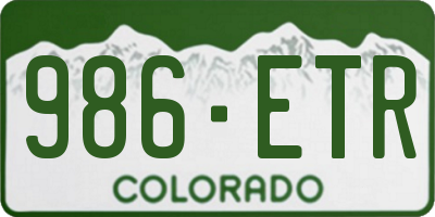 CO license plate 986ETR