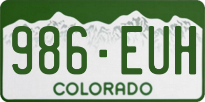 CO license plate 986EUH