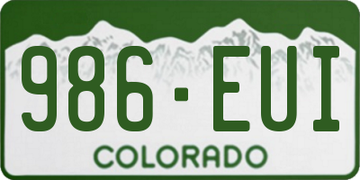 CO license plate 986EUI