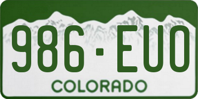 CO license plate 986EUO