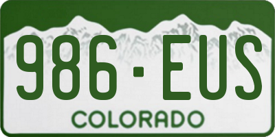 CO license plate 986EUS
