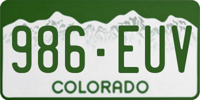 CO license plate 986EUV