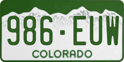 CO license plate 986EUW