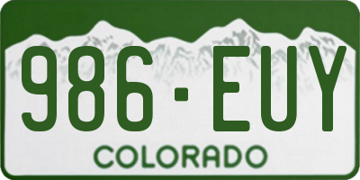 CO license plate 986EUY